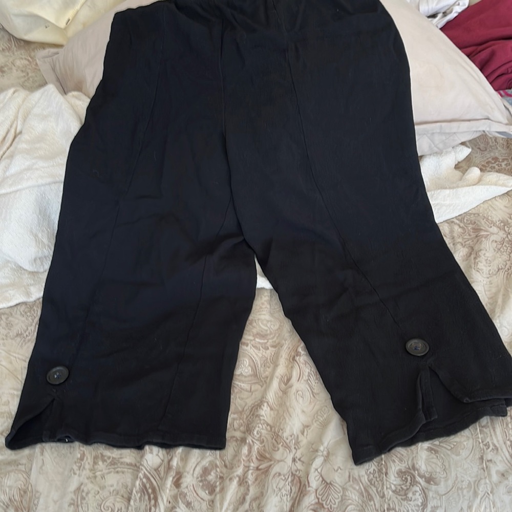 Black rayon crepe pants by Niche, a boutique company out of San Antonio, Texas.